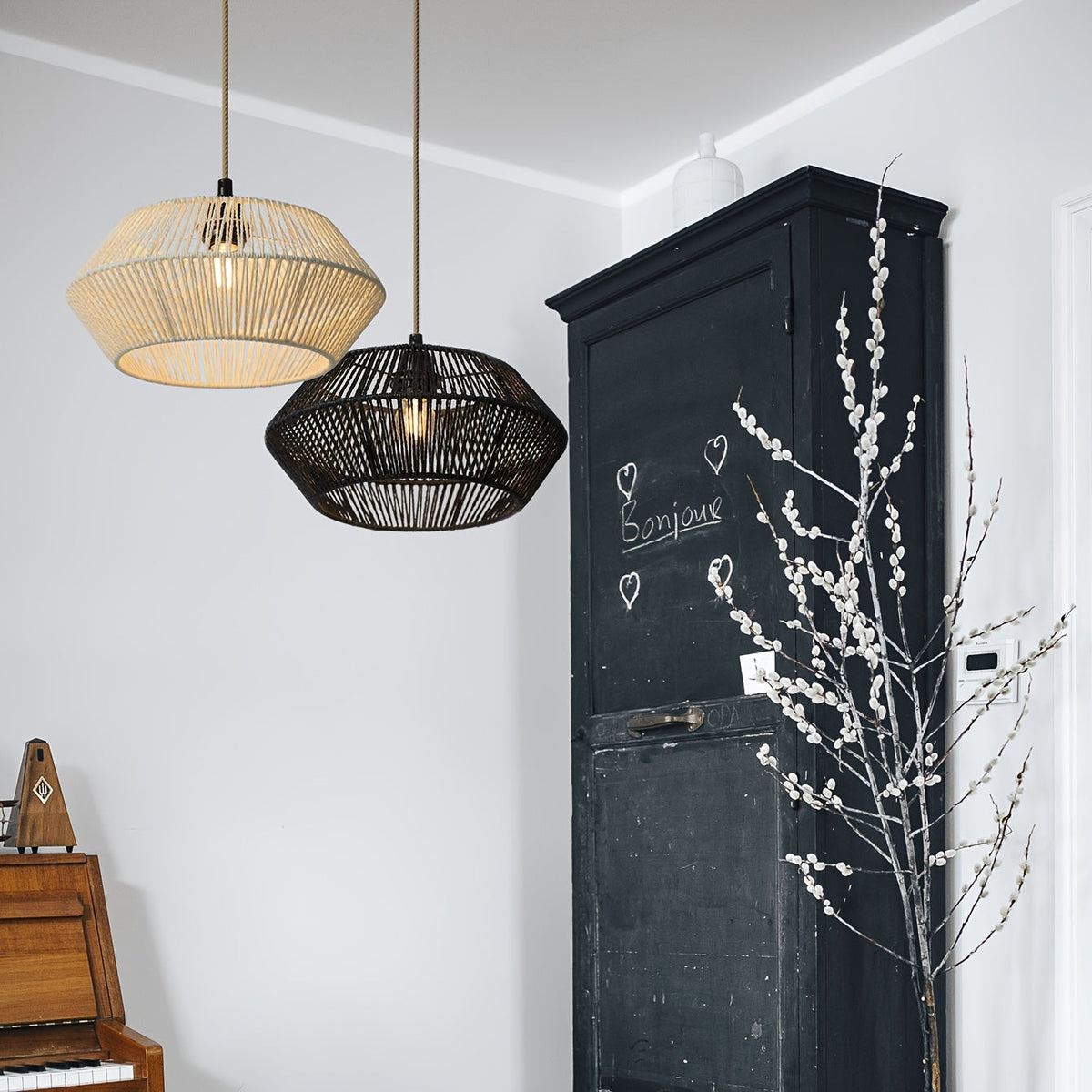 Geometric Paper Rope Pendant Lampshade