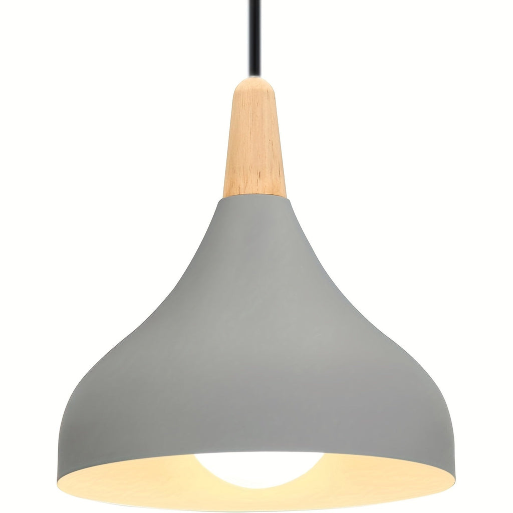 Edie Teardrop Metal & Wood Pendant Light