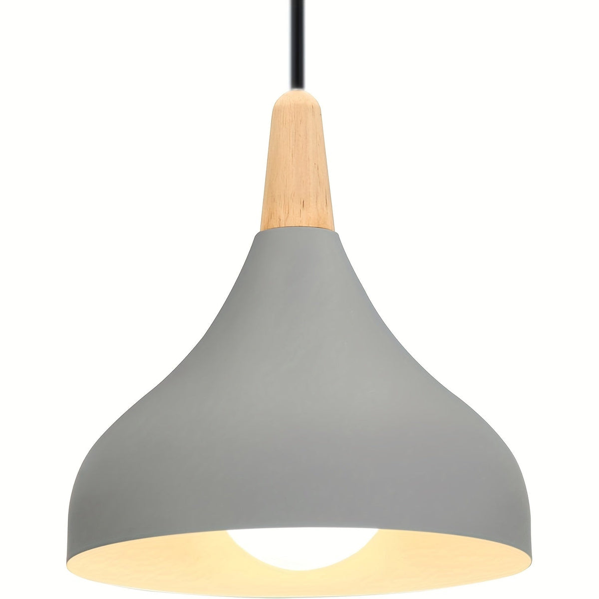 Edie Teardrop Metal & Wood Pendant Light