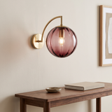 Elva Coloured Glass Globe Wall Light