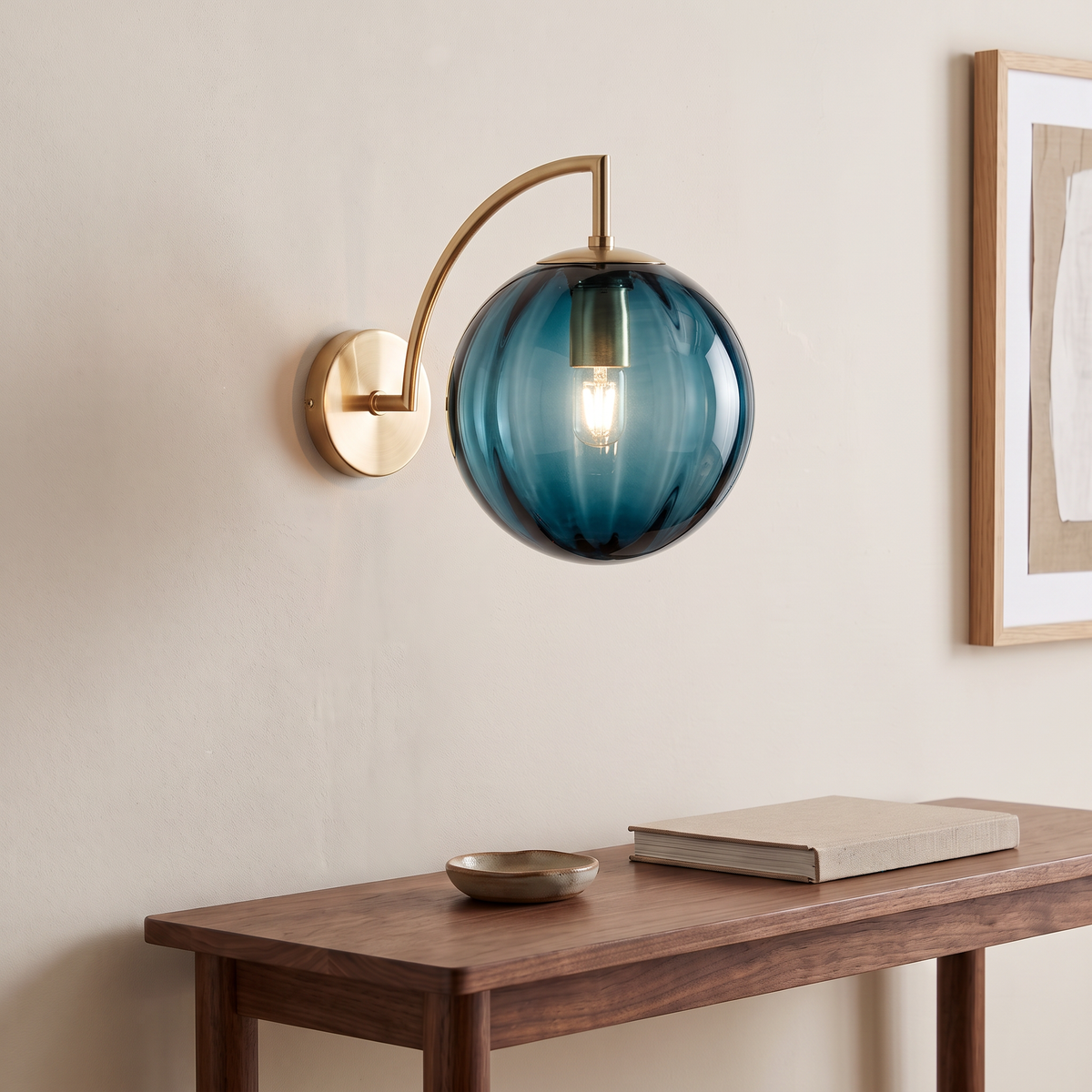Elva Coloured Glass Globe Wall Light