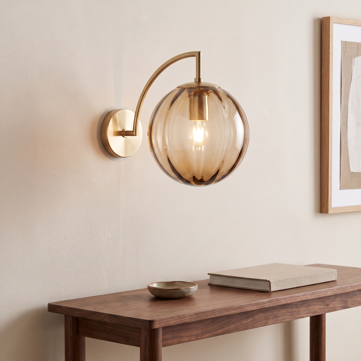 Elva Coloured Glass Globe Wall Light