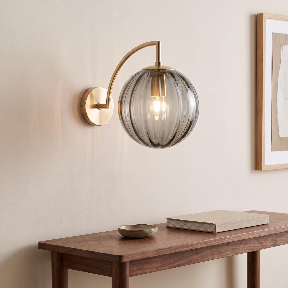 Elva Coloured Glass Globe Wall Light