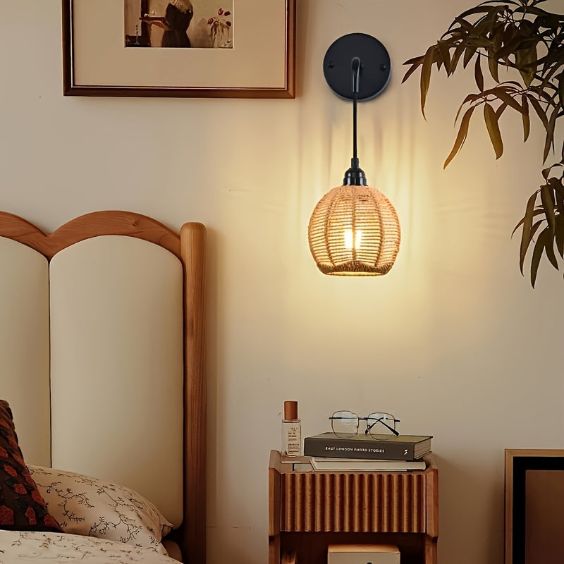 Rattan Drop Wall Light