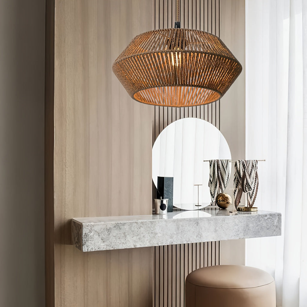 Geometric Paper Rope Pendant Lampshade