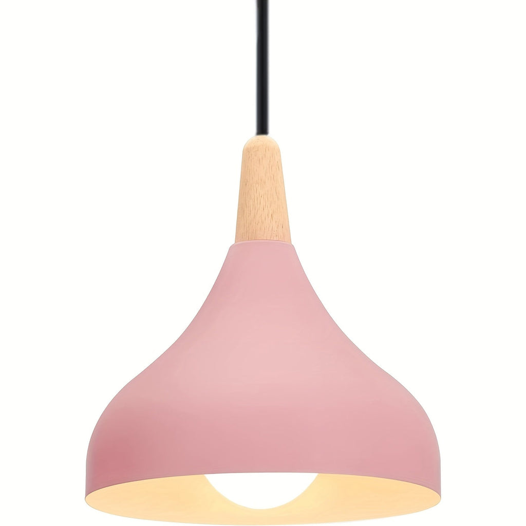 Edie Teardrop Metal & Wood Pendant Light