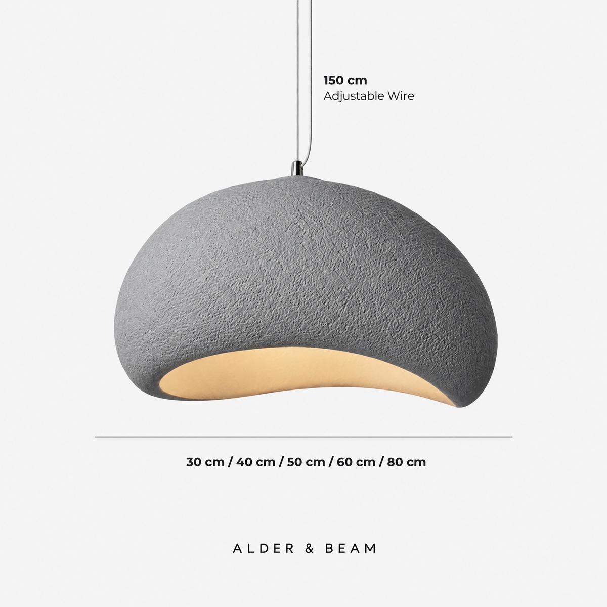 Halden Wabi-Sabi Textured Pendant Light, 30–80cm