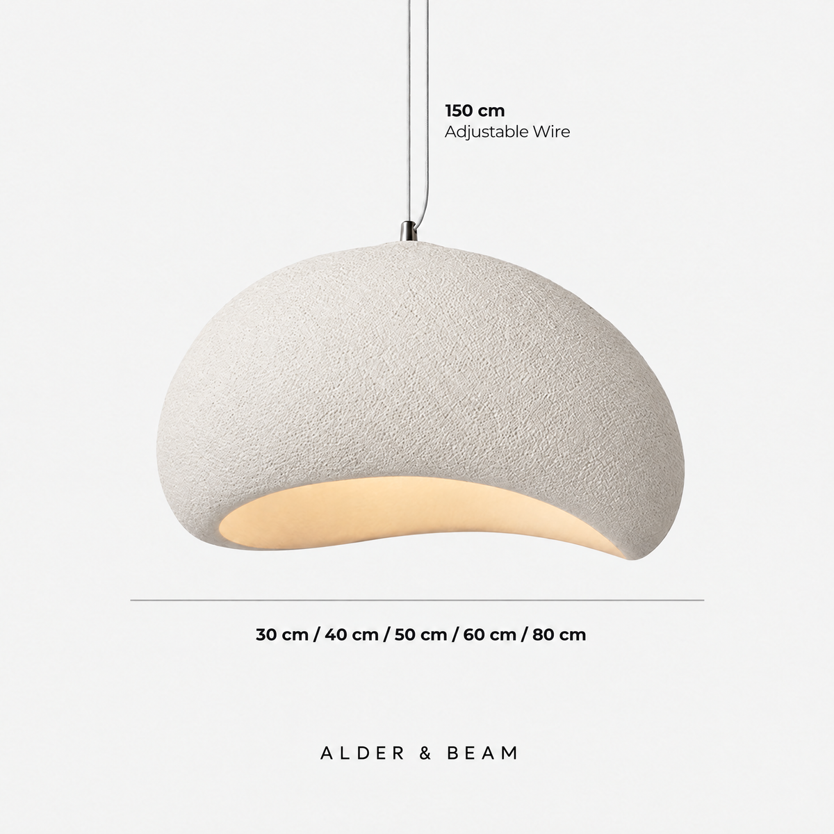 Halden Wabi-Sabi Textured Pendant Light, 30–80cm