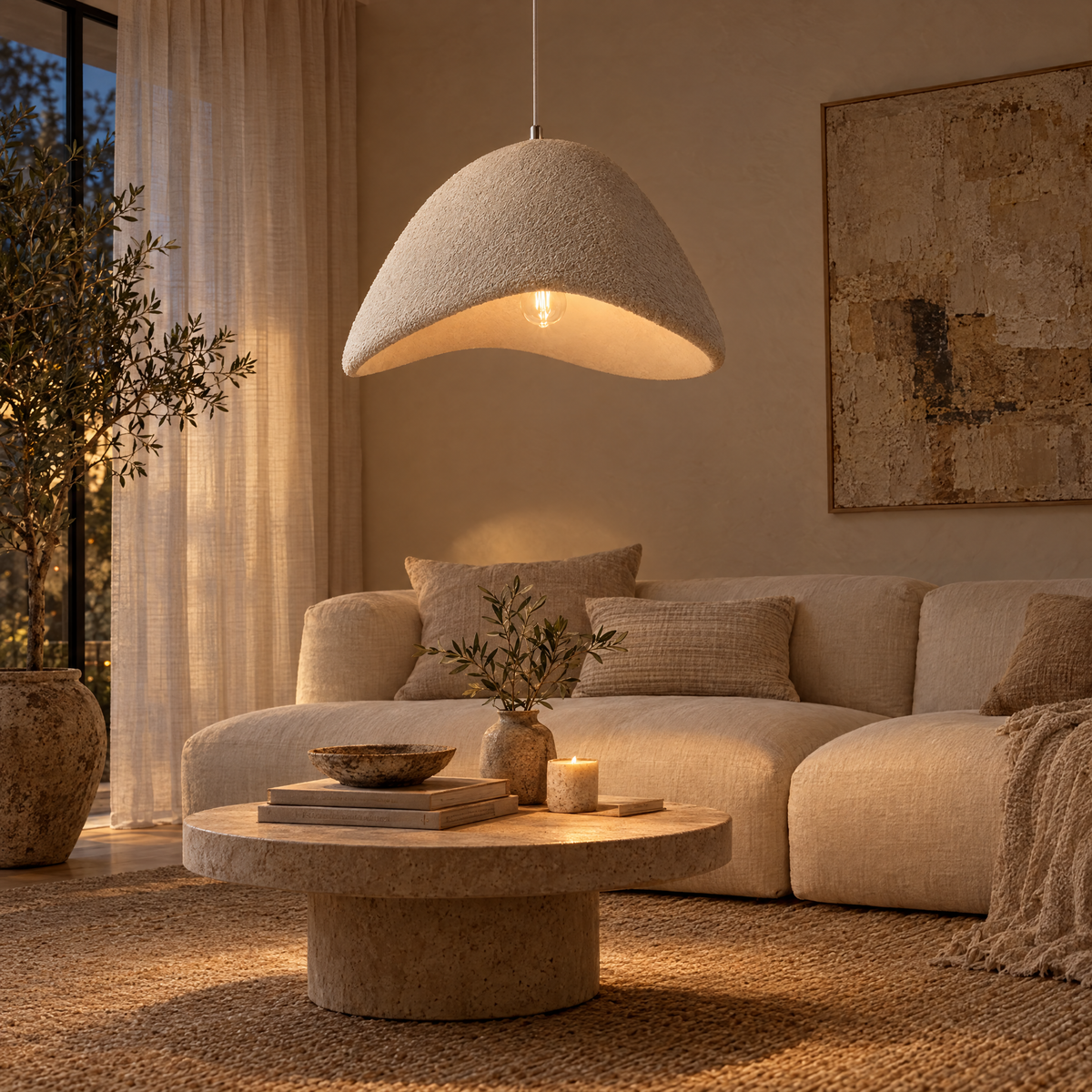 Halden Wabi-Sabi Textured Pendant Light, 30–80cm
