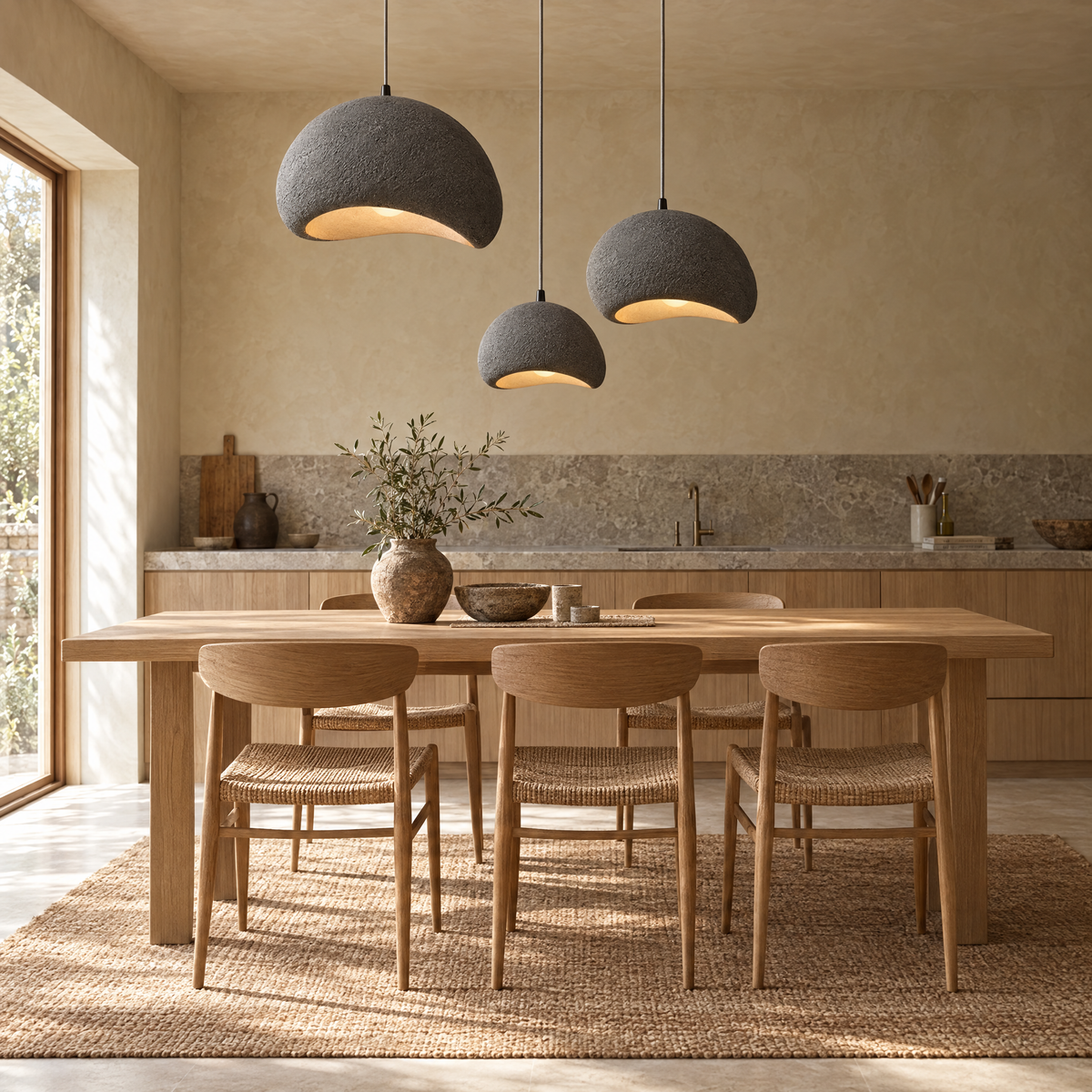 Halden Wabi-Sabi Textured Pendant Light, 30–80cm