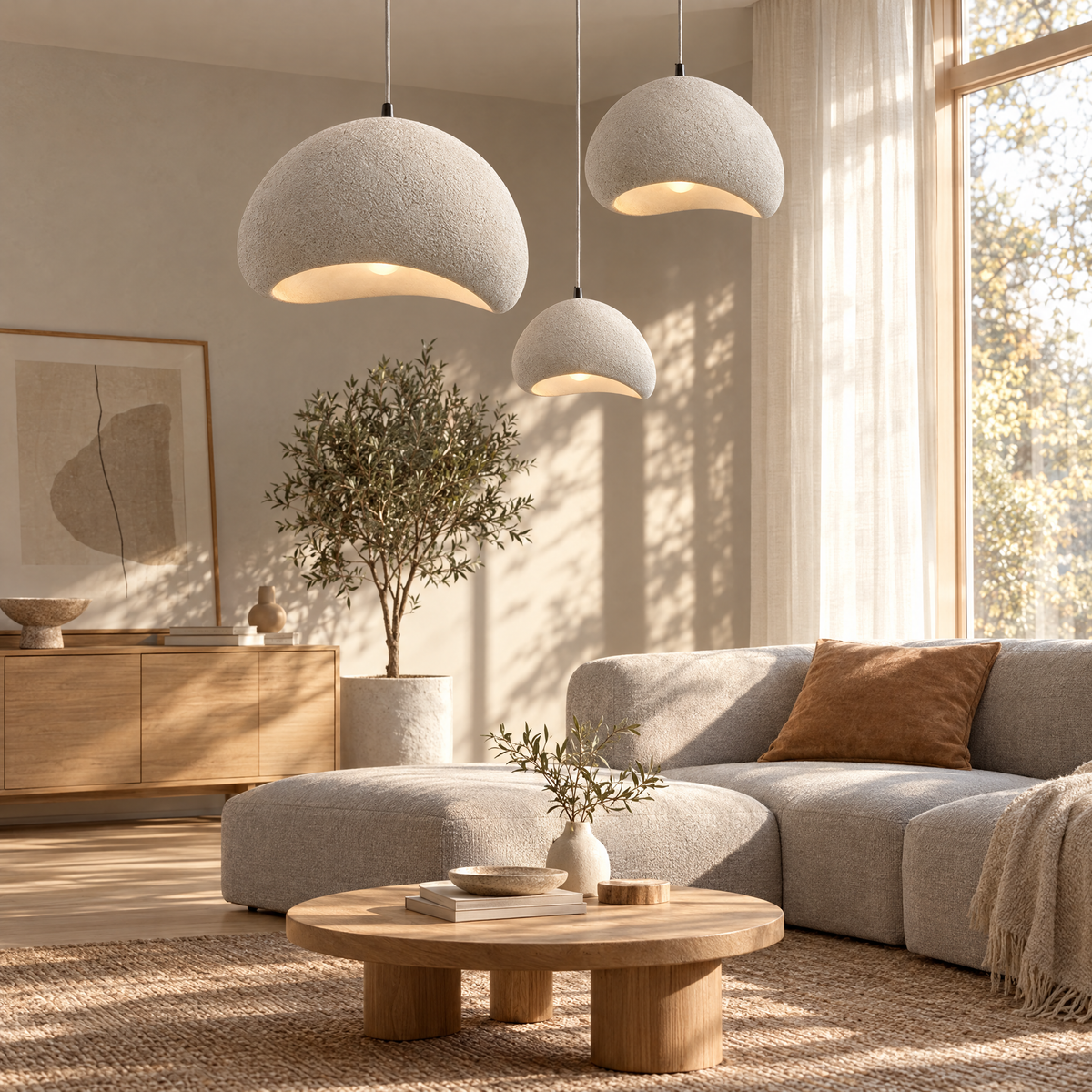 Halden Wabi-Sabi Textured Pendant Light, 30–80cm