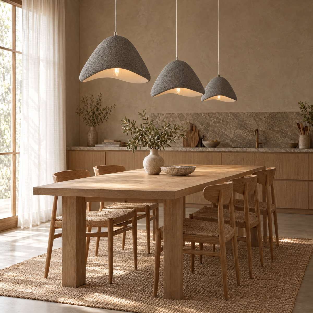 Halden Wabi-Sabi Textured Pendant Light, 30–80cm