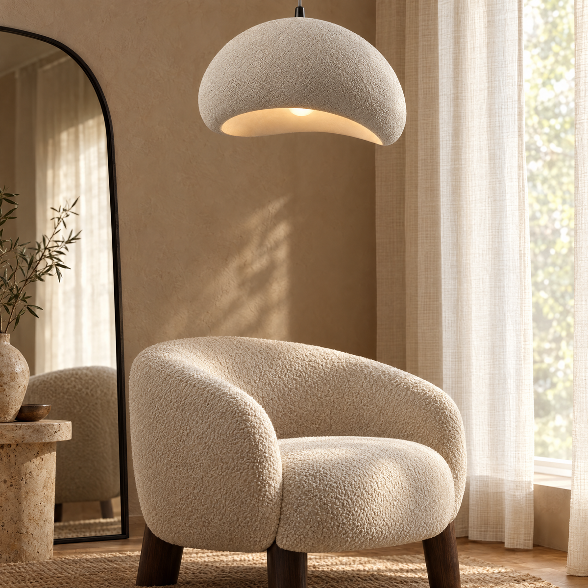 Halden Wabi-Sabi Textured Pendant Light, 30–80cm