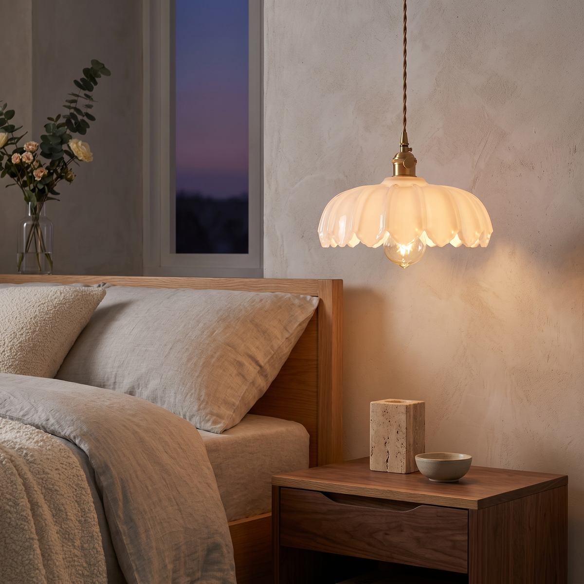 Posy Coloured Glass Flower Pendant Light