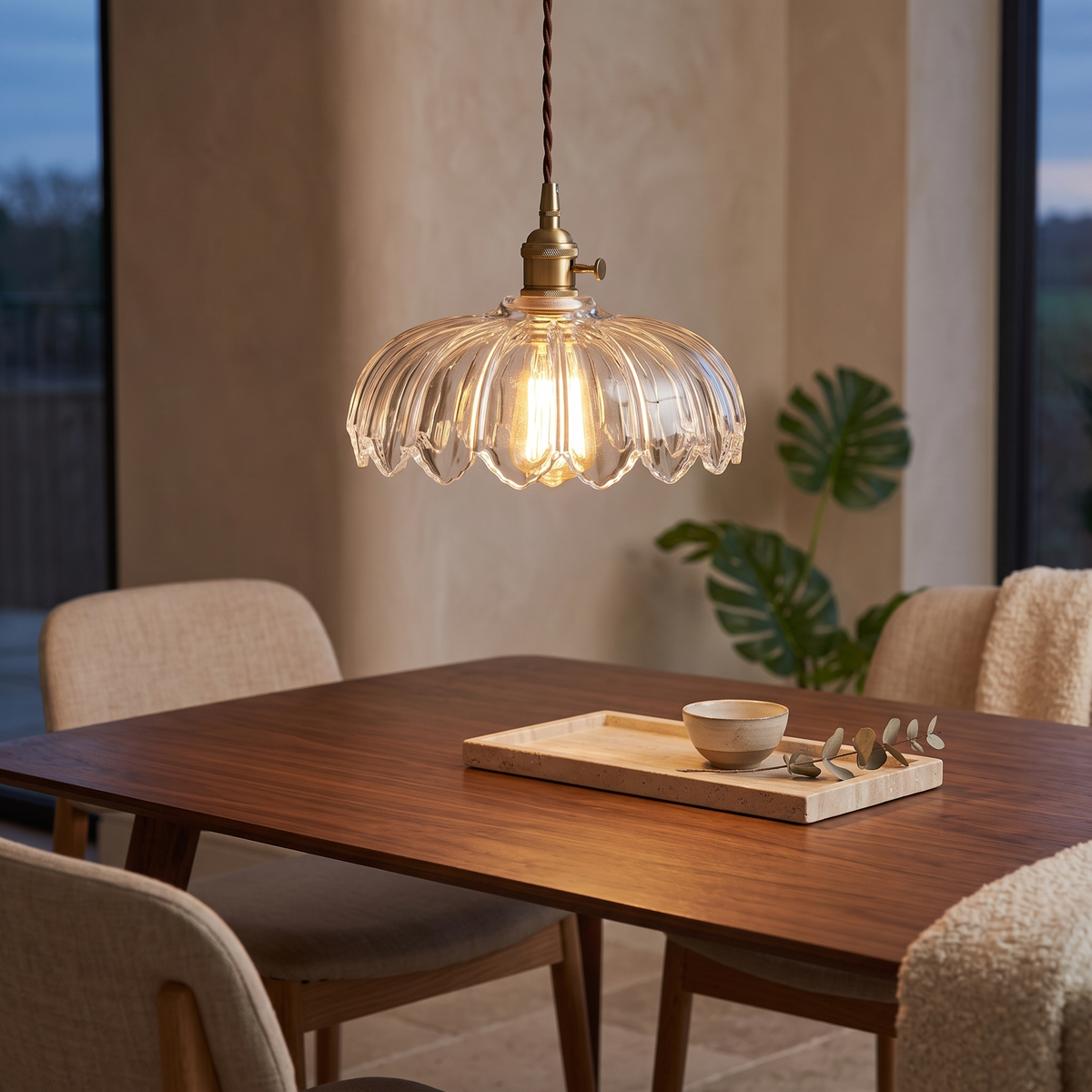 Posy Coloured Glass Flower Pendant Light