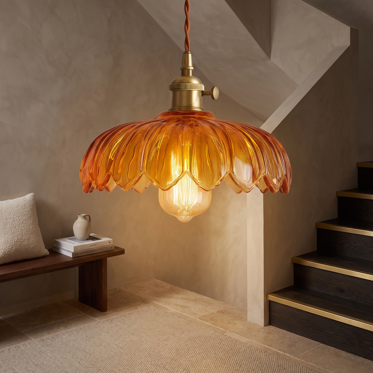 Posy Coloured Glass Flower Pendant Light