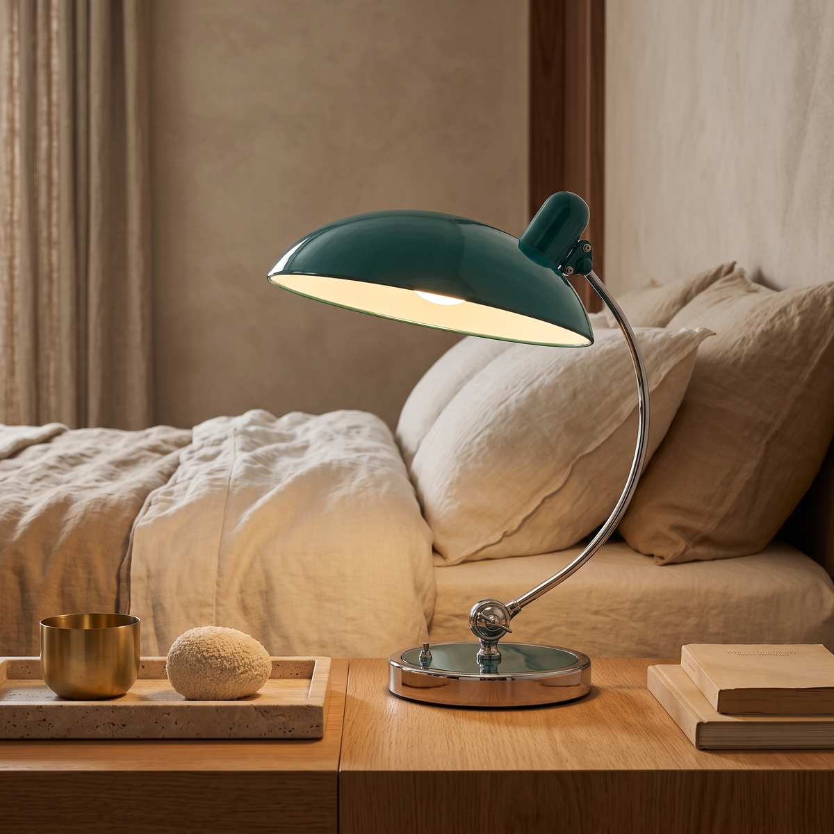 Bram Bauhaus Curved Metal Table Lamp