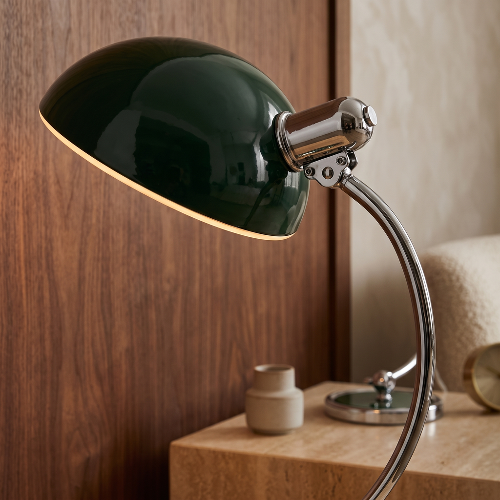 Bram Bauhaus Curved Metal Table Lamp