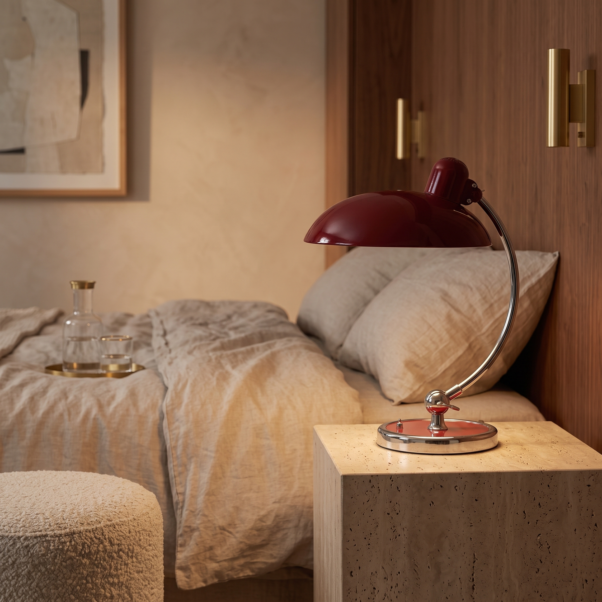 Bram Bauhaus Curved Metal Table Lamp