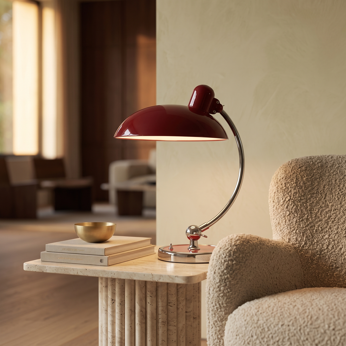 Bram Bauhaus Curved Metal Table Lamp