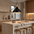 Edie Teardrop Metal & Wood Pendant Light