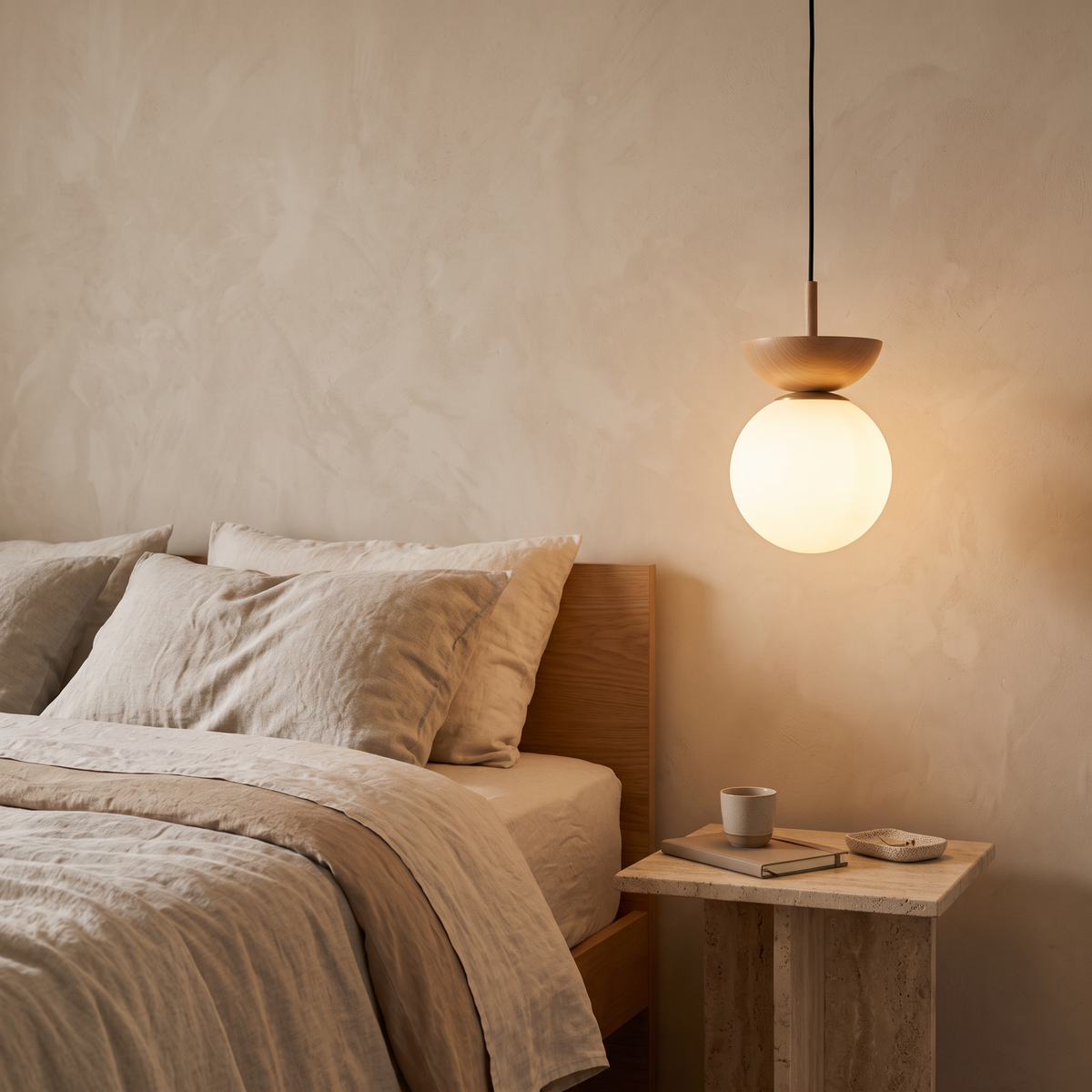 Kiko Wood & Glass Japandi Ceiling Light