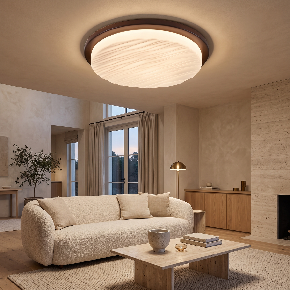 Clara Art Deco LED Flush Ceiling Light
