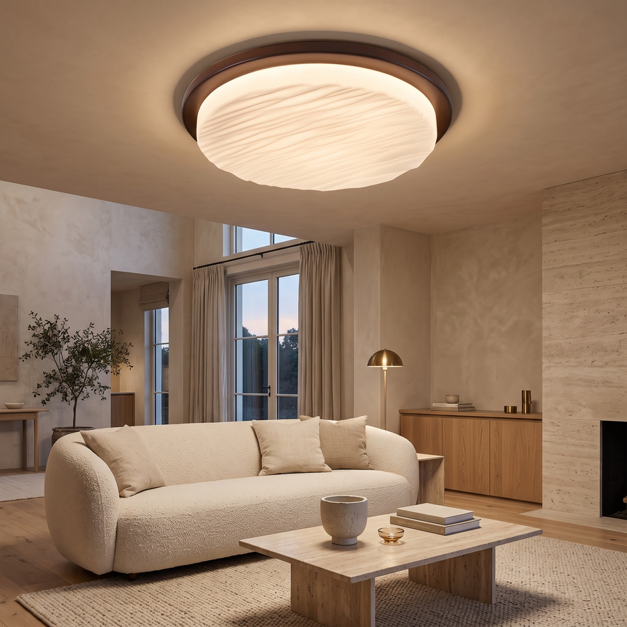 Clara Art Deco LED Flush Ceiling Light