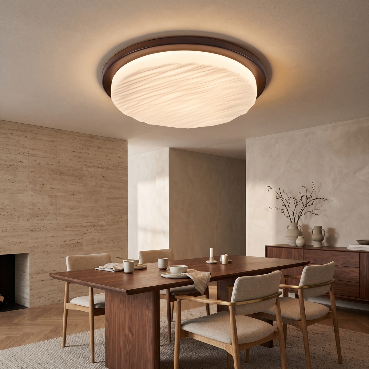 Clara Art Deco LED Flush Ceiling Light