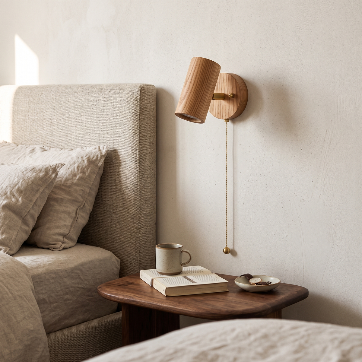 Teodor Walnut & Brass Adjustable Wall Spotlight