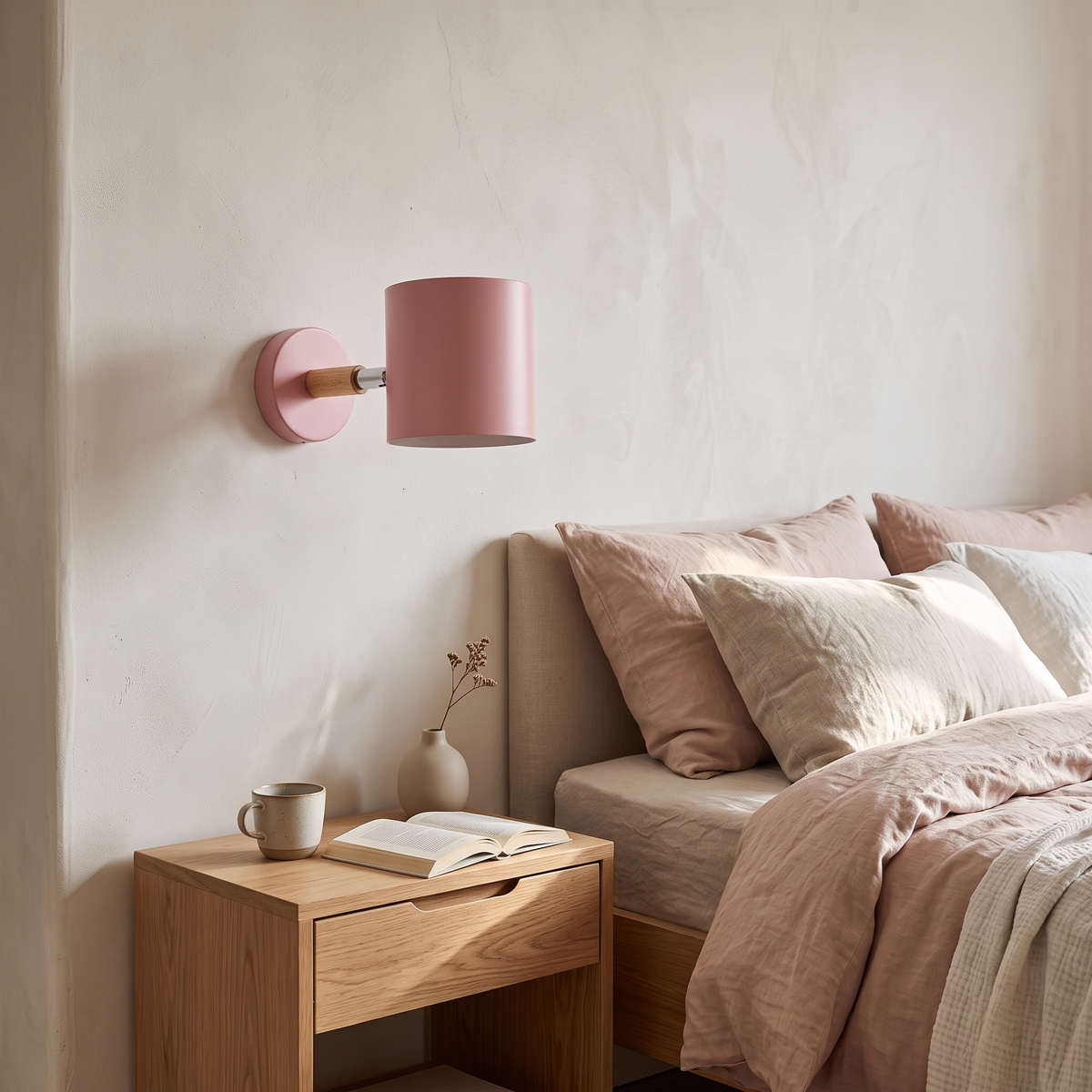 Juni Pastel Adjustable Wooden Wall Lamp