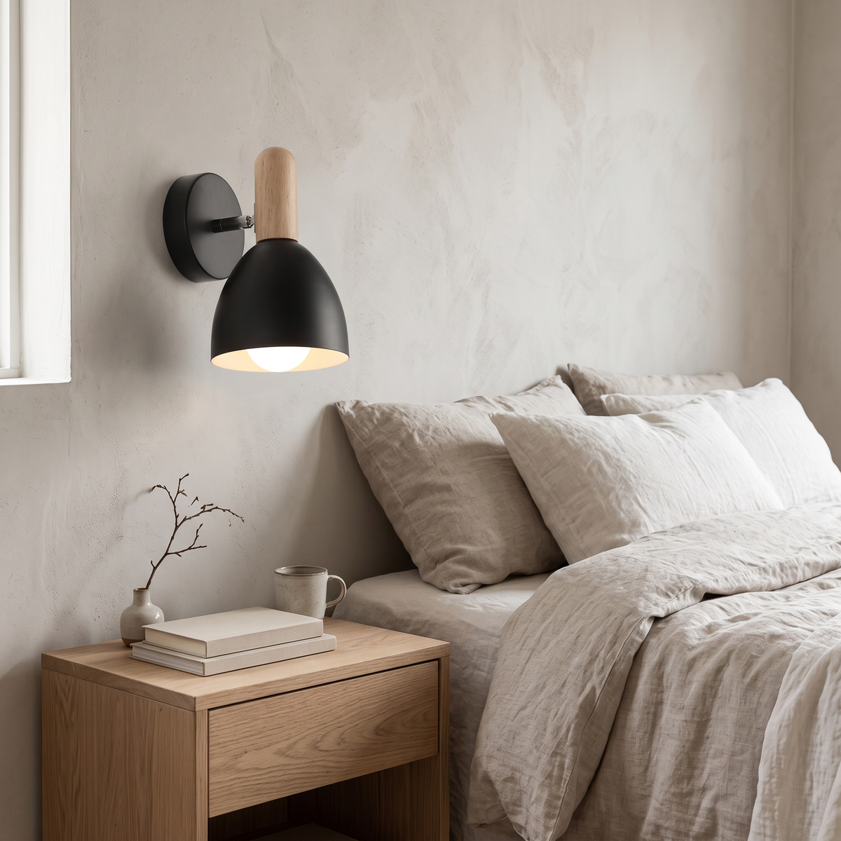 Otto Adjustable Wooden Wall Lamp