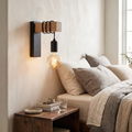 Ezra Industrial Wood & Metal Wall Sconce