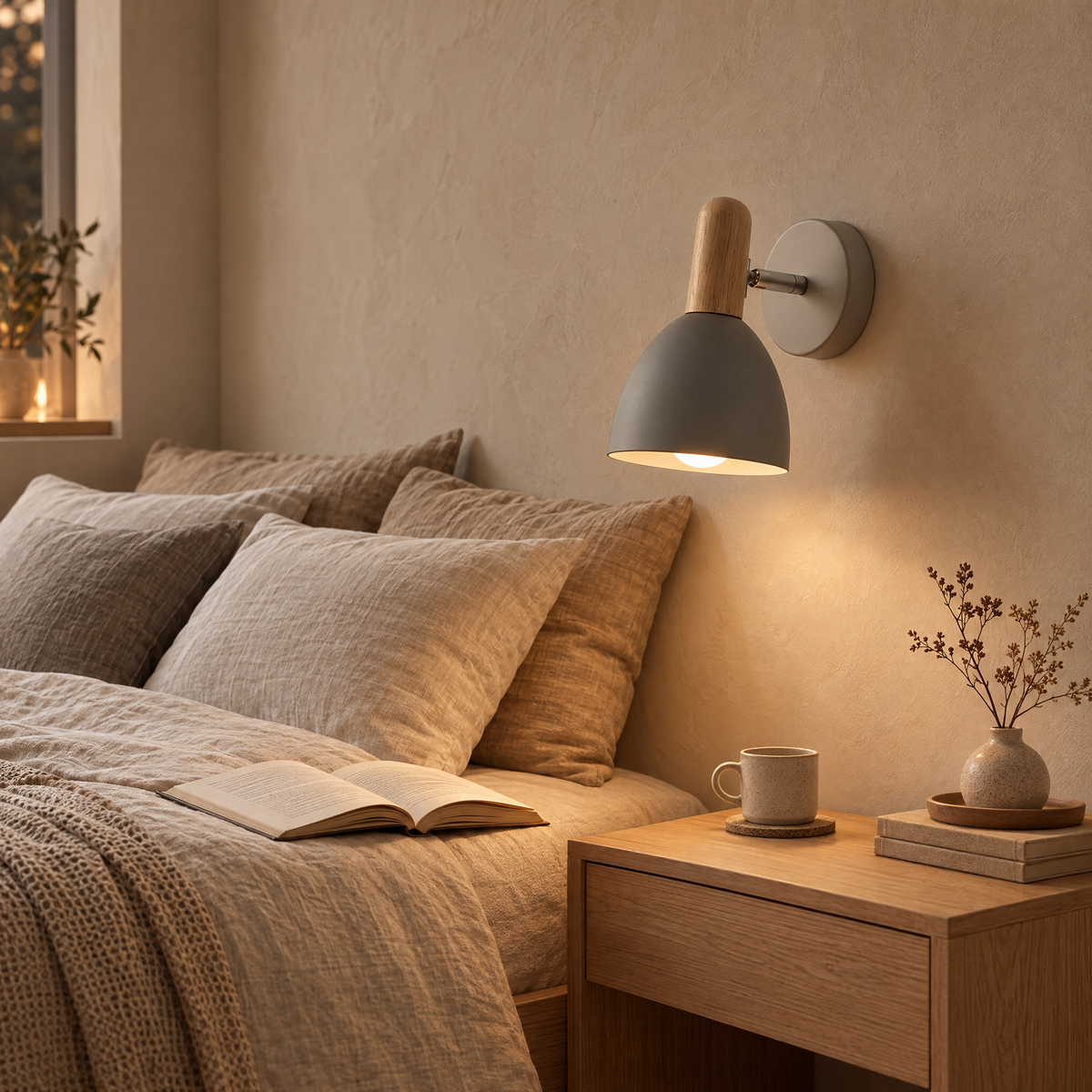 Otto Adjustable Wooden Wall Lamp