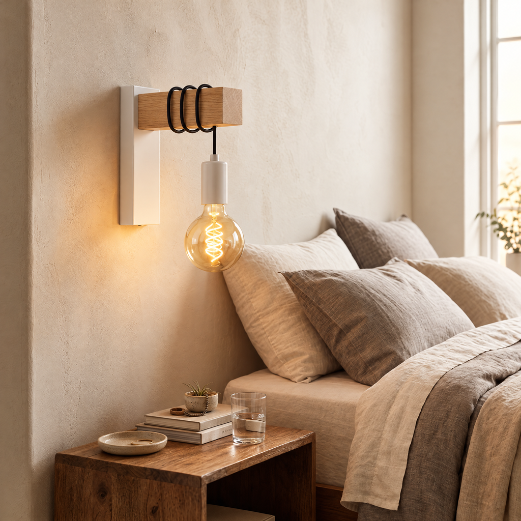 Ezra Industrial Wood & Metal Wall Sconce