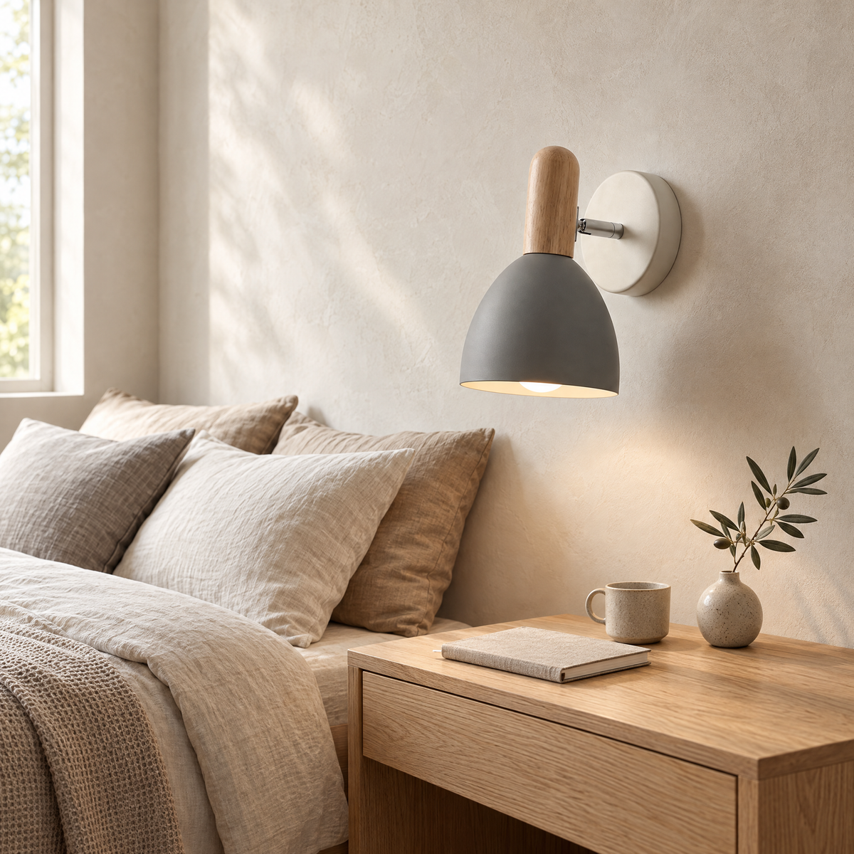 Otto Adjustable Wooden Wall Lamp