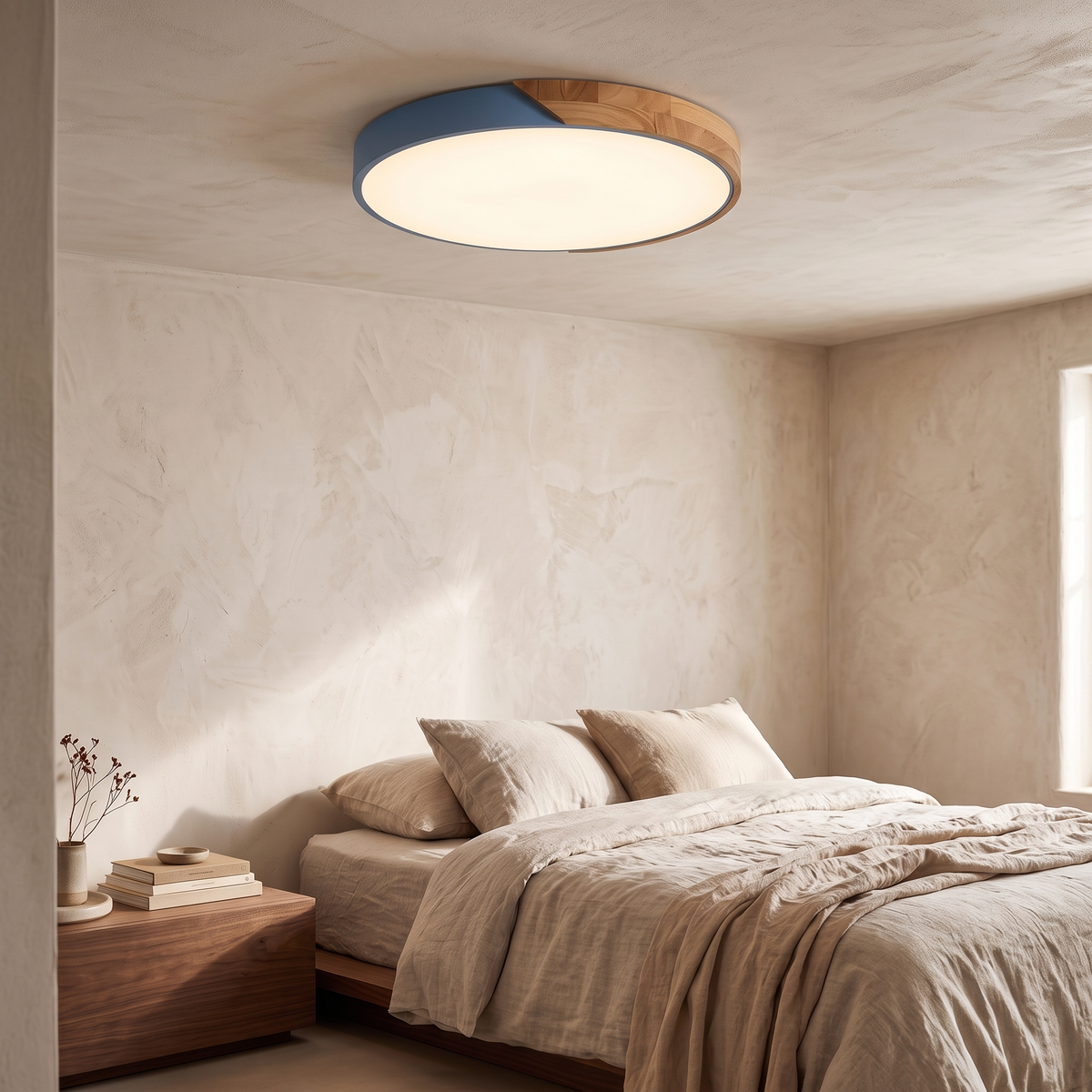 Freya Wood Trim Colour LED Ceiling Light, 23–40cm