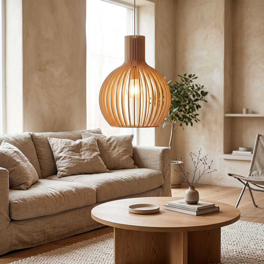 Oskar Handcrafted Wooden Pendant Light, 23–55cm