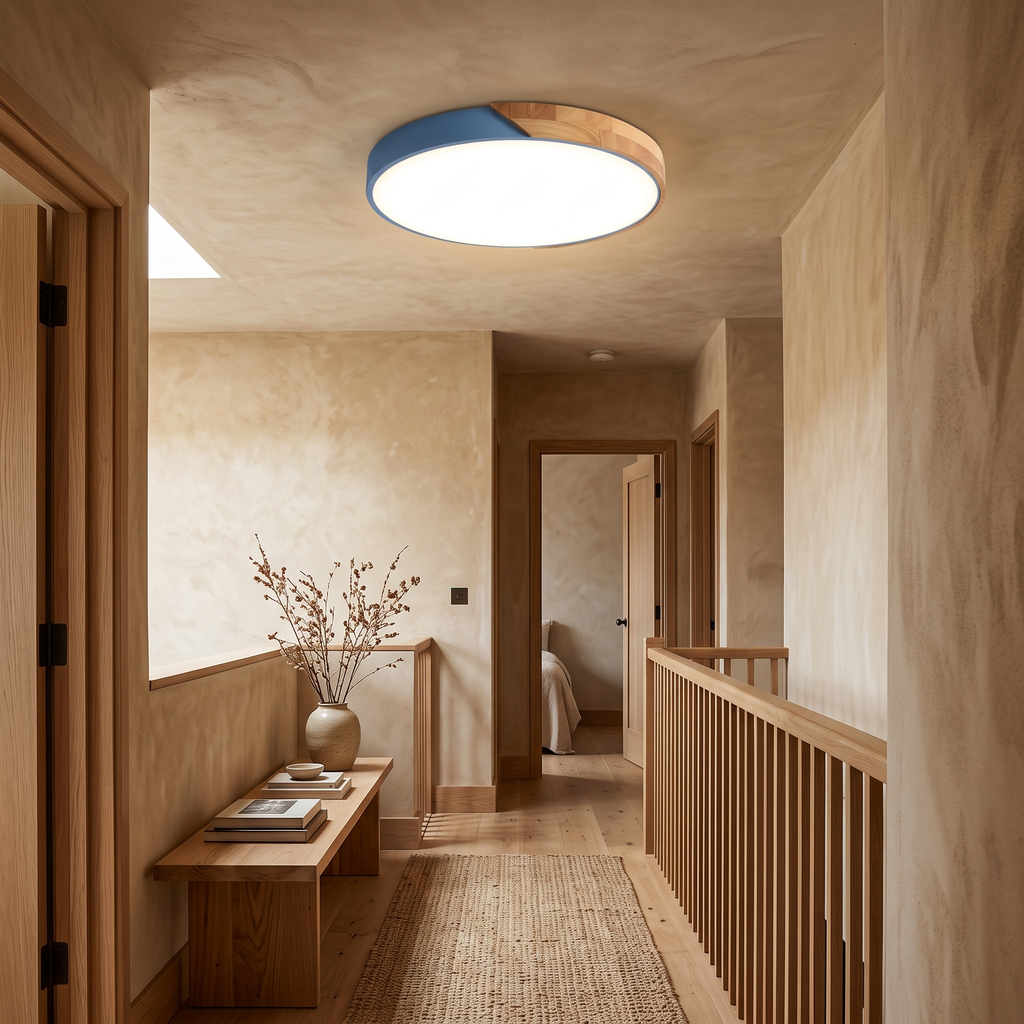 Freya Wood Trim Colour LED Ceiling Light, 23–40cm