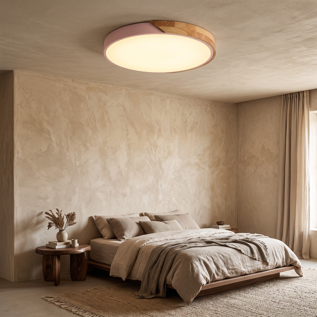 Freya Wood Trim Colour LED Ceiling Light, 23–40cm