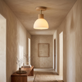 Isla Wood & Frosted Glass Ceiling Light