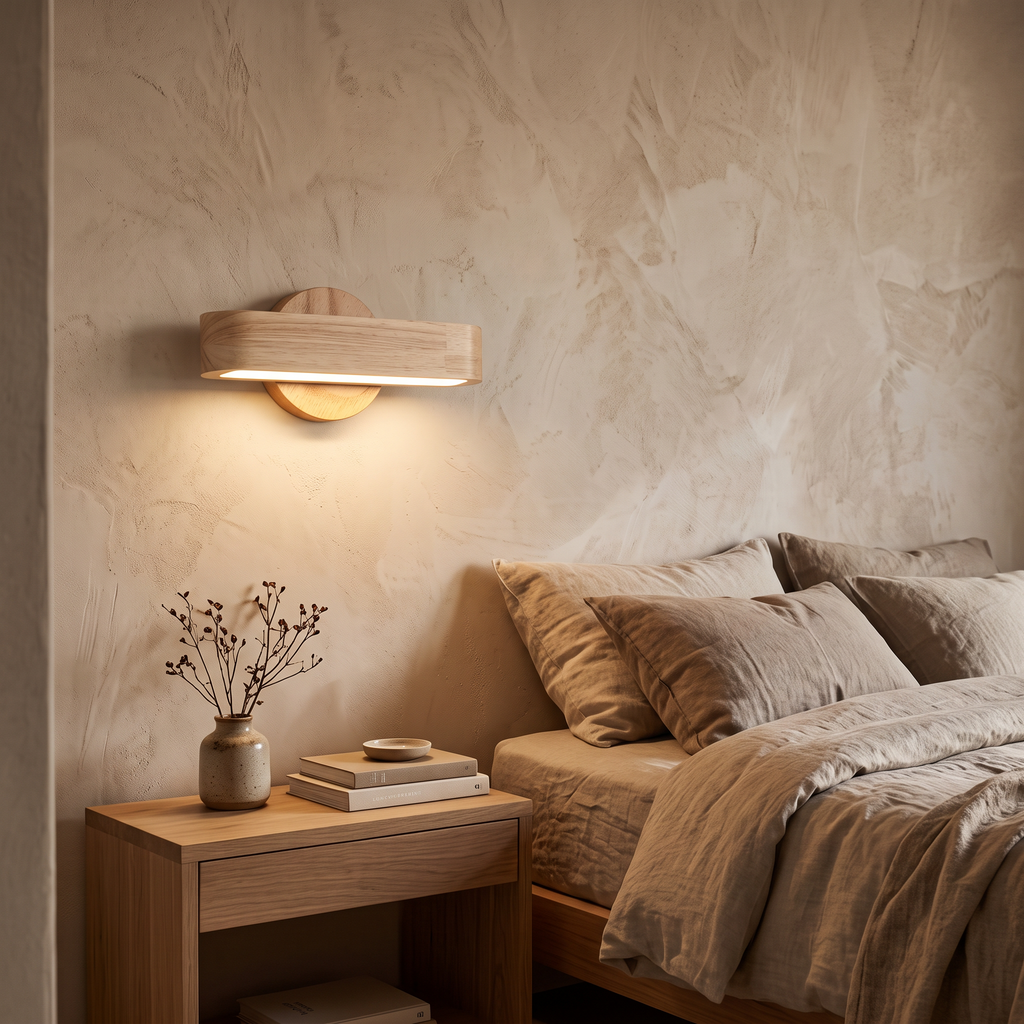 Haru Rotating Wood & Aluminium Wall Lamp