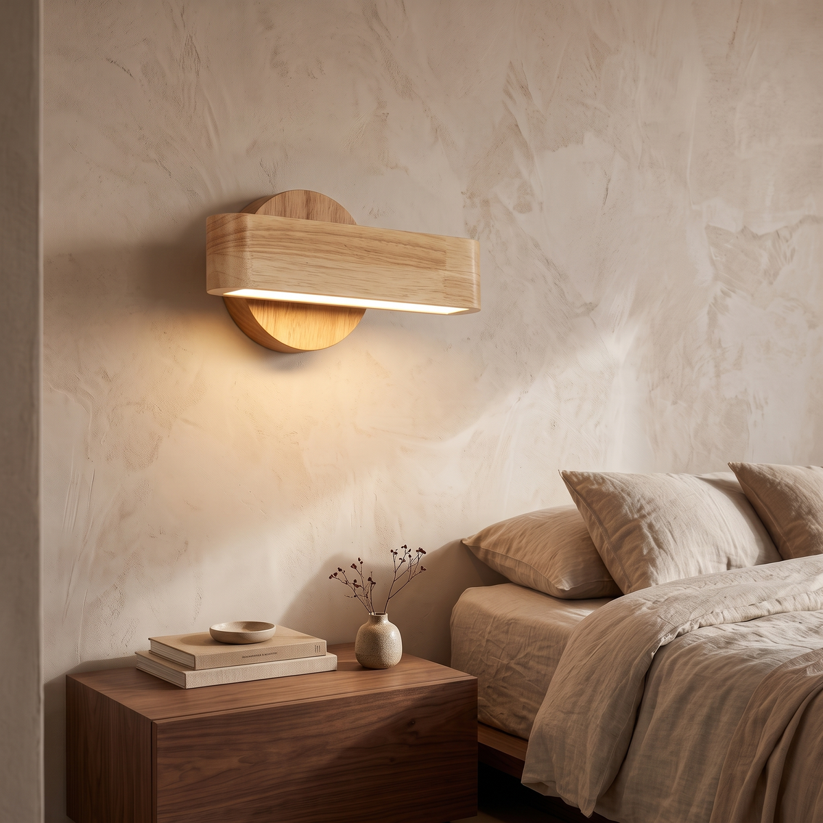 Haru Rotating Wood & Aluminium Wall Lamp