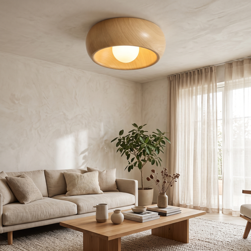 Alba Minimalist Wooden LED Ceiling Light
