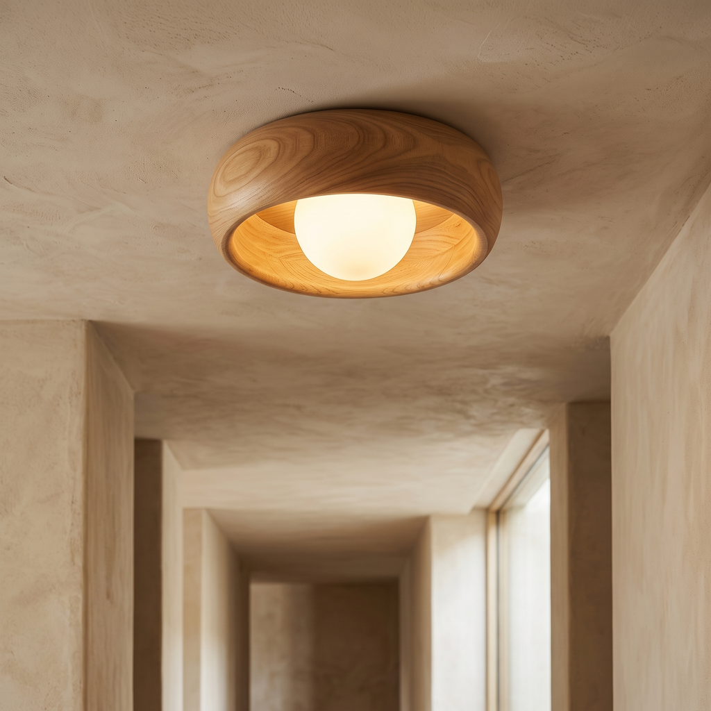 Alba Minimalist Wooden LED Ceiling Light