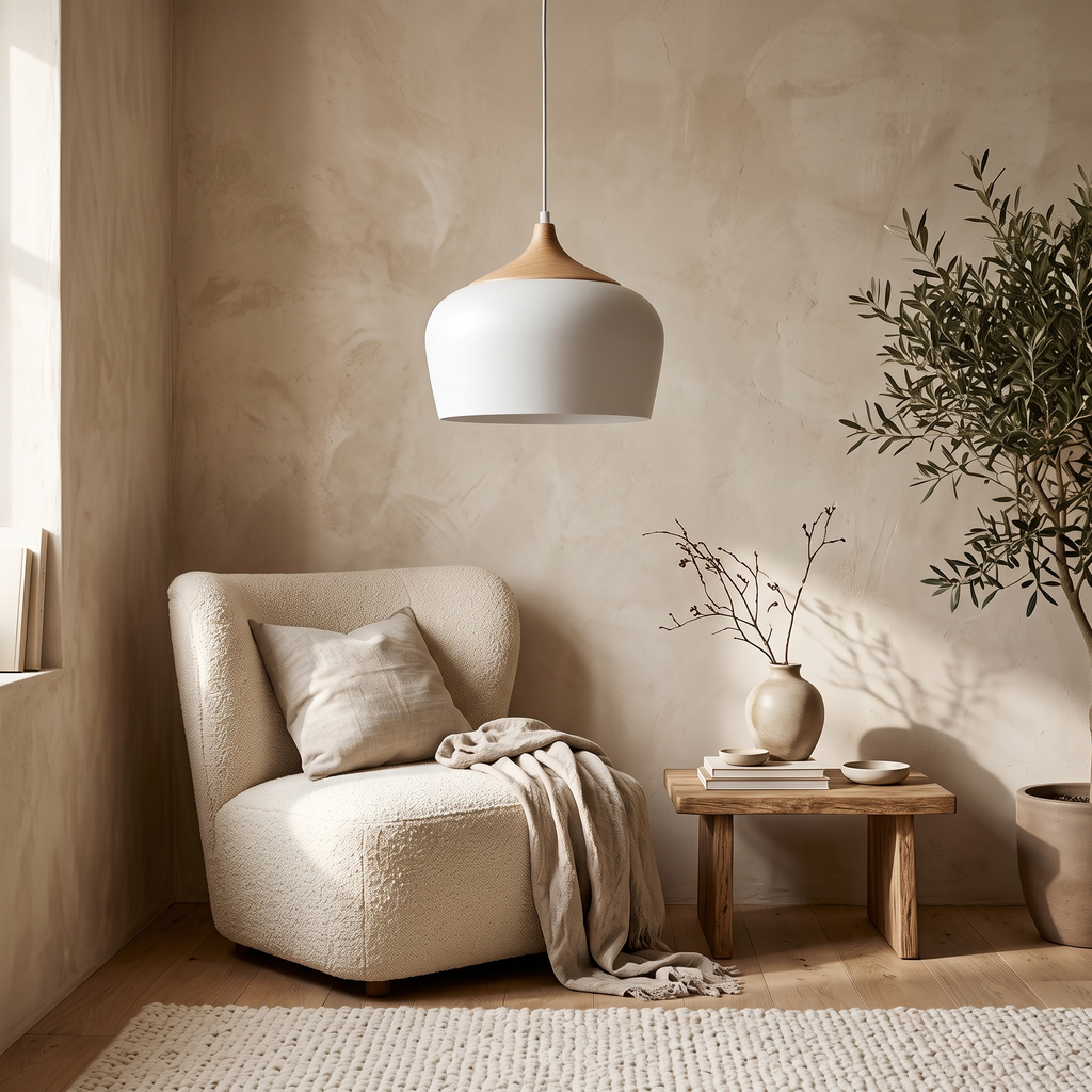 Nils Metal & Wood Grain Pendant Light