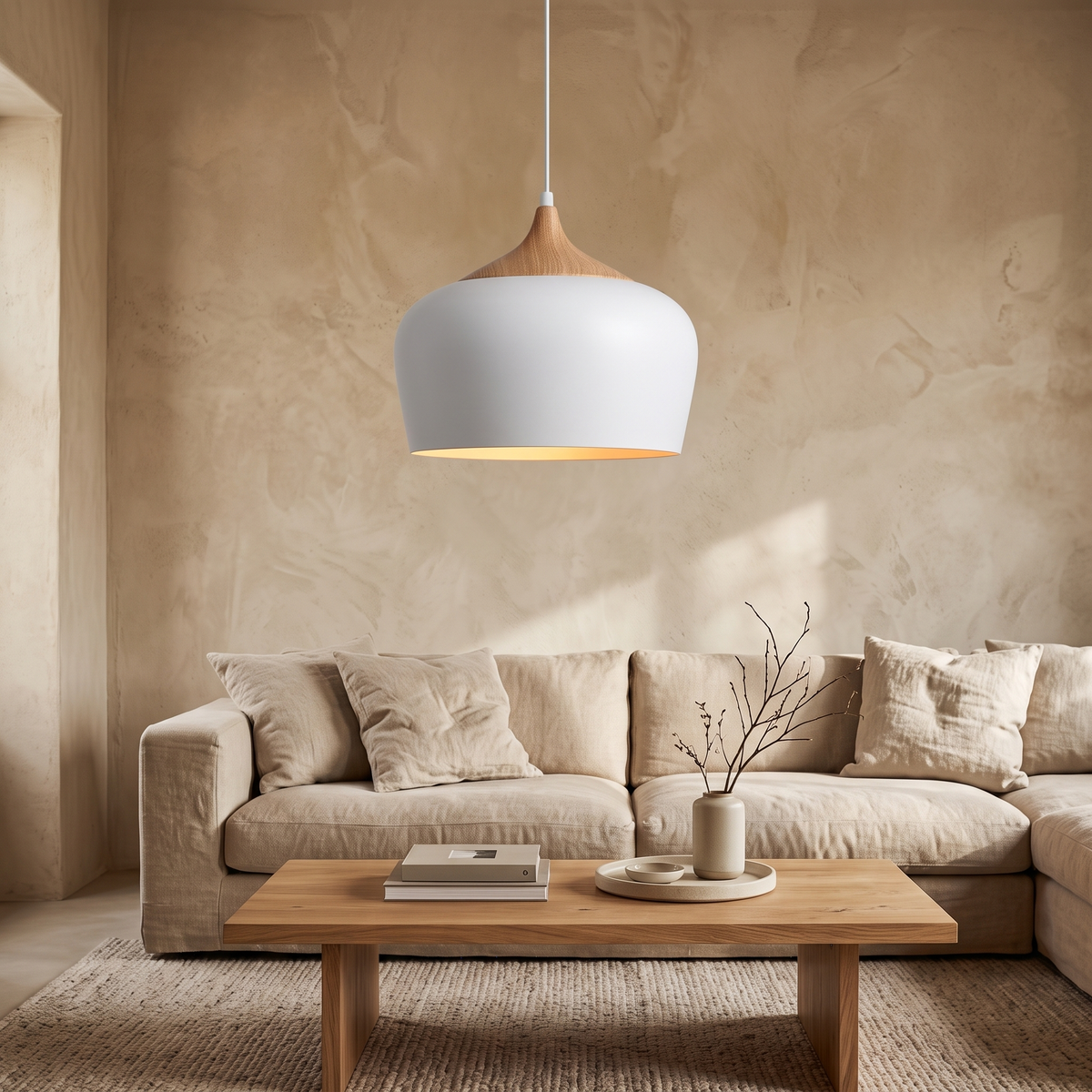 Nils Metal & Wood Grain Pendant Light