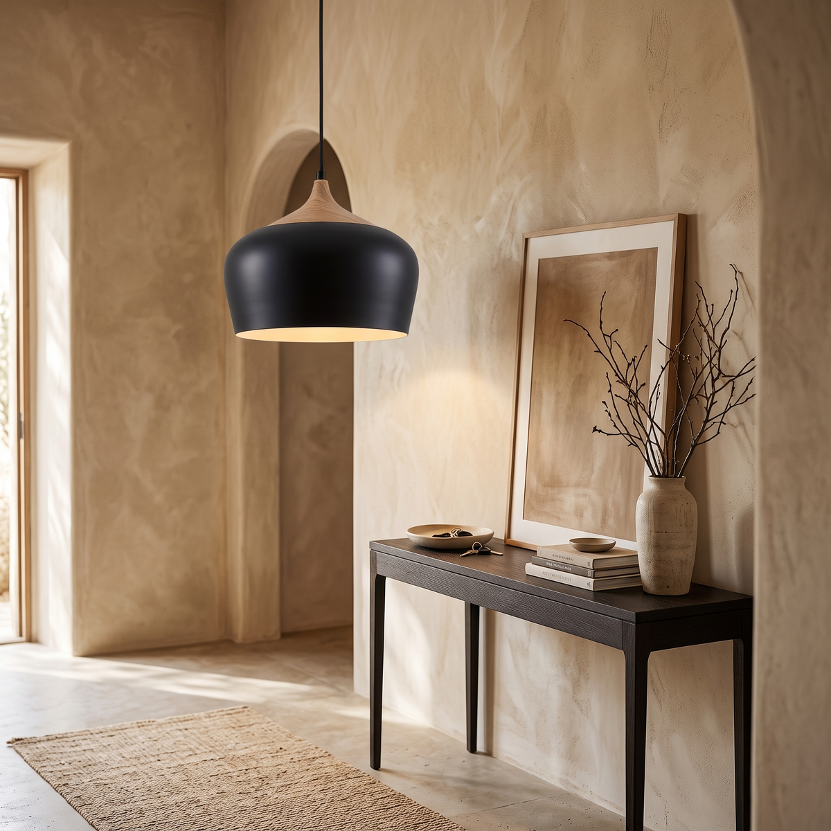 Nils Metal & Wood Grain Pendant Light