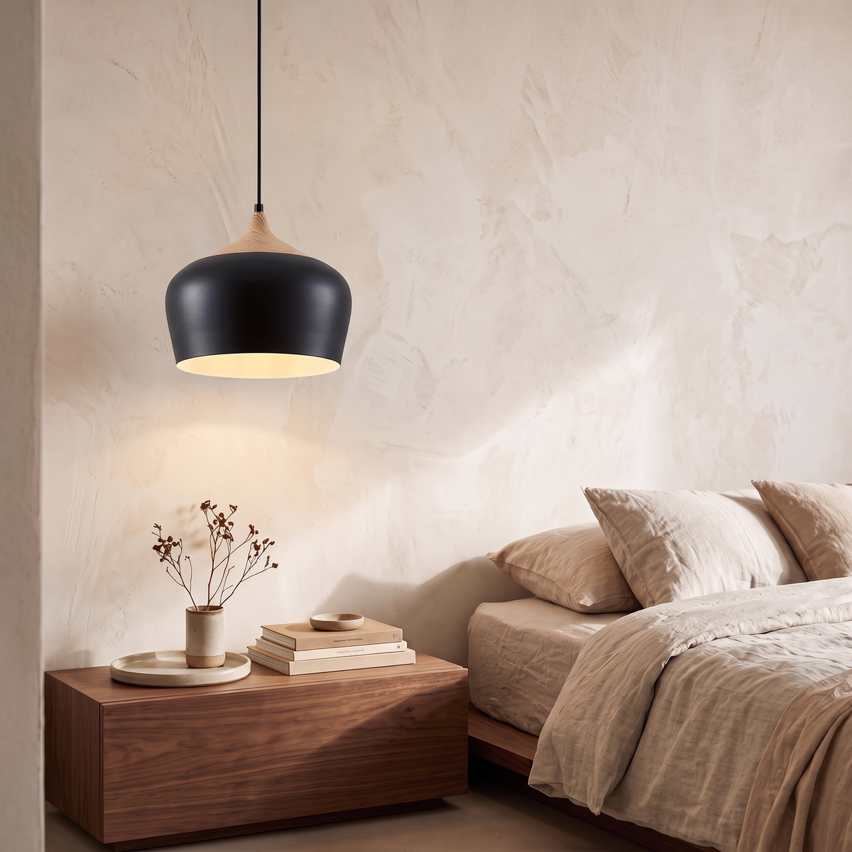 Nils Metal & Wood Grain Pendant Light