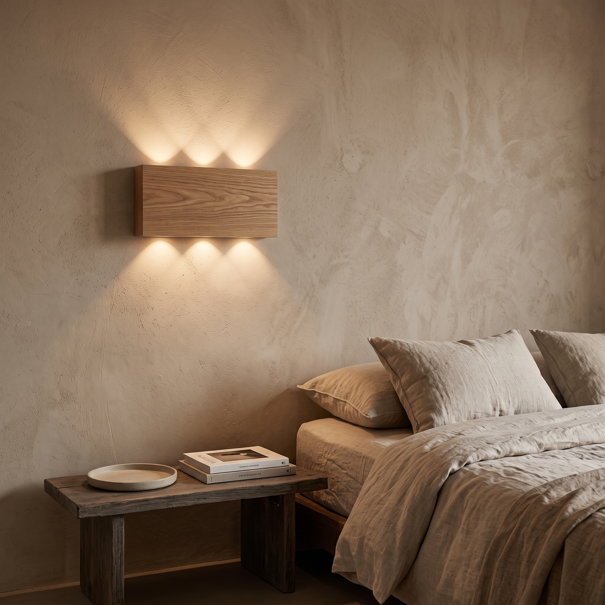 Ari Rechargeable Wood-Grain LED Wall Light